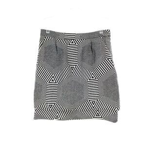 HD In Paris Women Black Geometric Pattern Pencil Cut Mini Skirt Size Medium